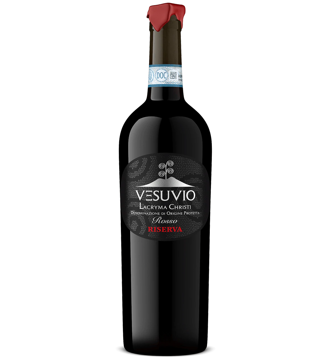 Sceau de cire rouge Riserva Vesuvio Lacryma Christi DOC
